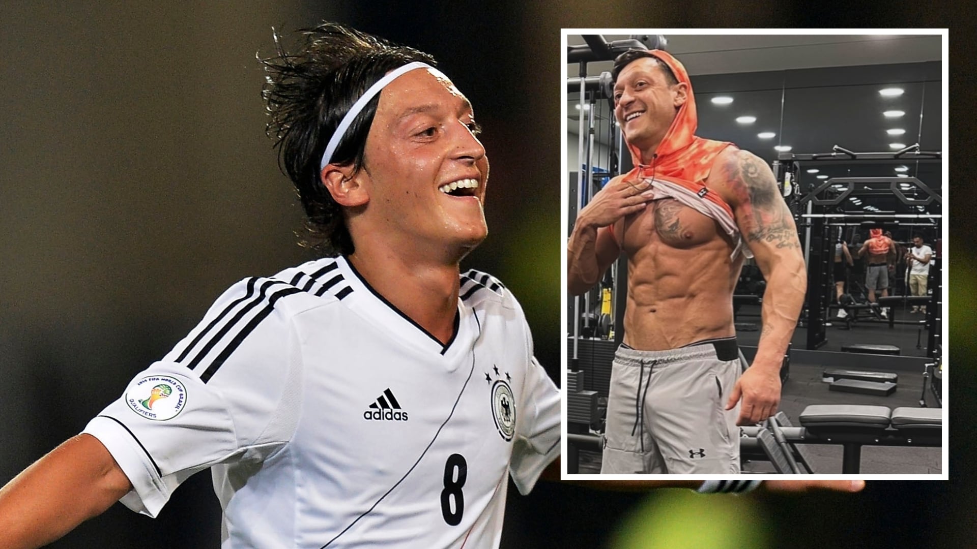 Cambio físico de Özil (Associated Press y @m10_official, montaje Infobae)
