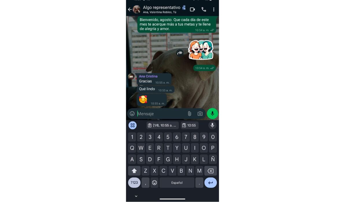 Para acompañar los mensajes motivaciones, los usuarios cuentan con la opción de generar stickers con IA. (WhatsApp)