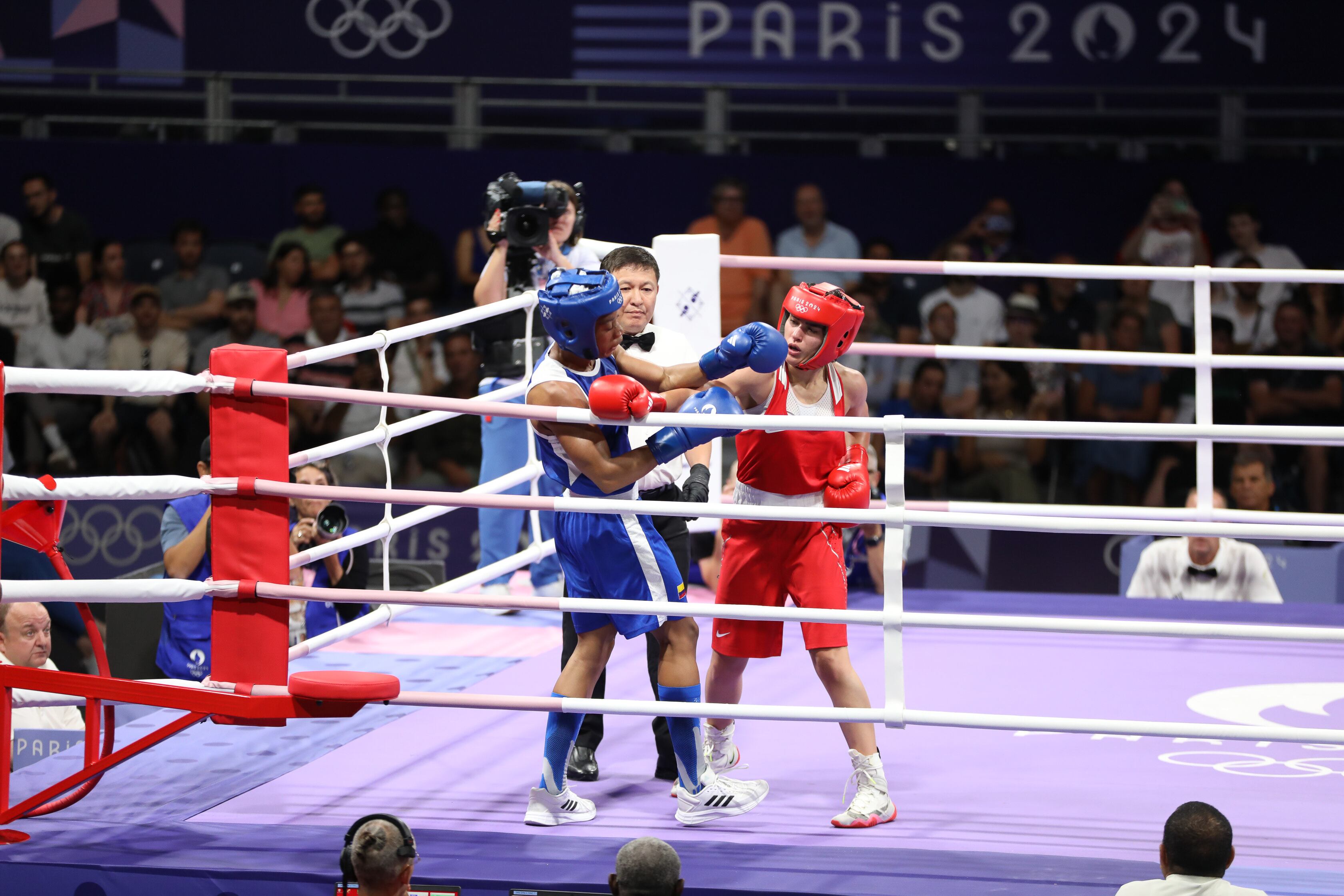 Angie Valdés ganó su primer pelea en los Juegos Olímpicos por decisión dividida - crédito Comité Olímpico Colombiano