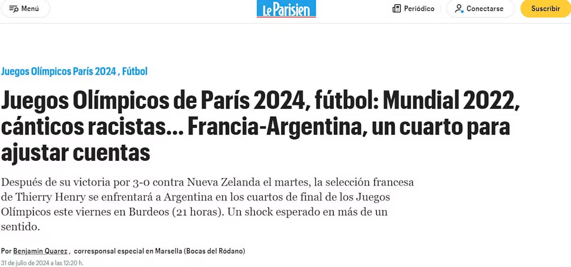 La previa de Argentina vs. Francia en los Juegos Olímpicos