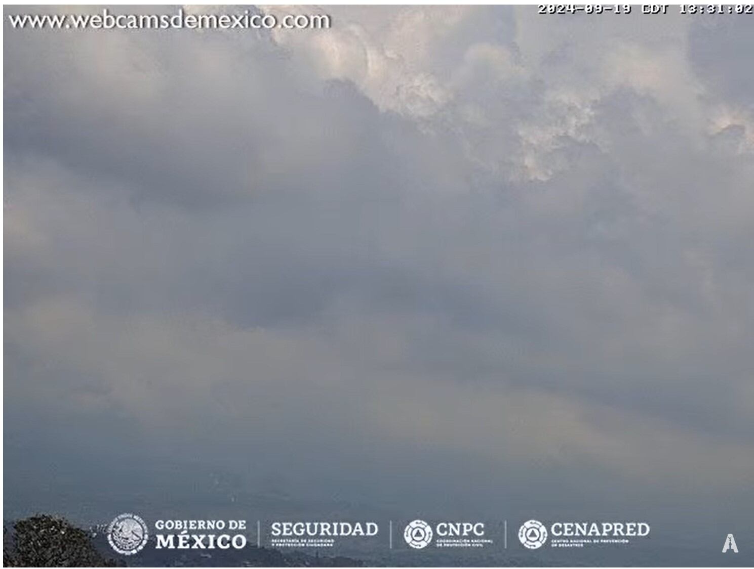 Imagen 1: Volcán de Fuego de Colima, 13:31 h (hora local).