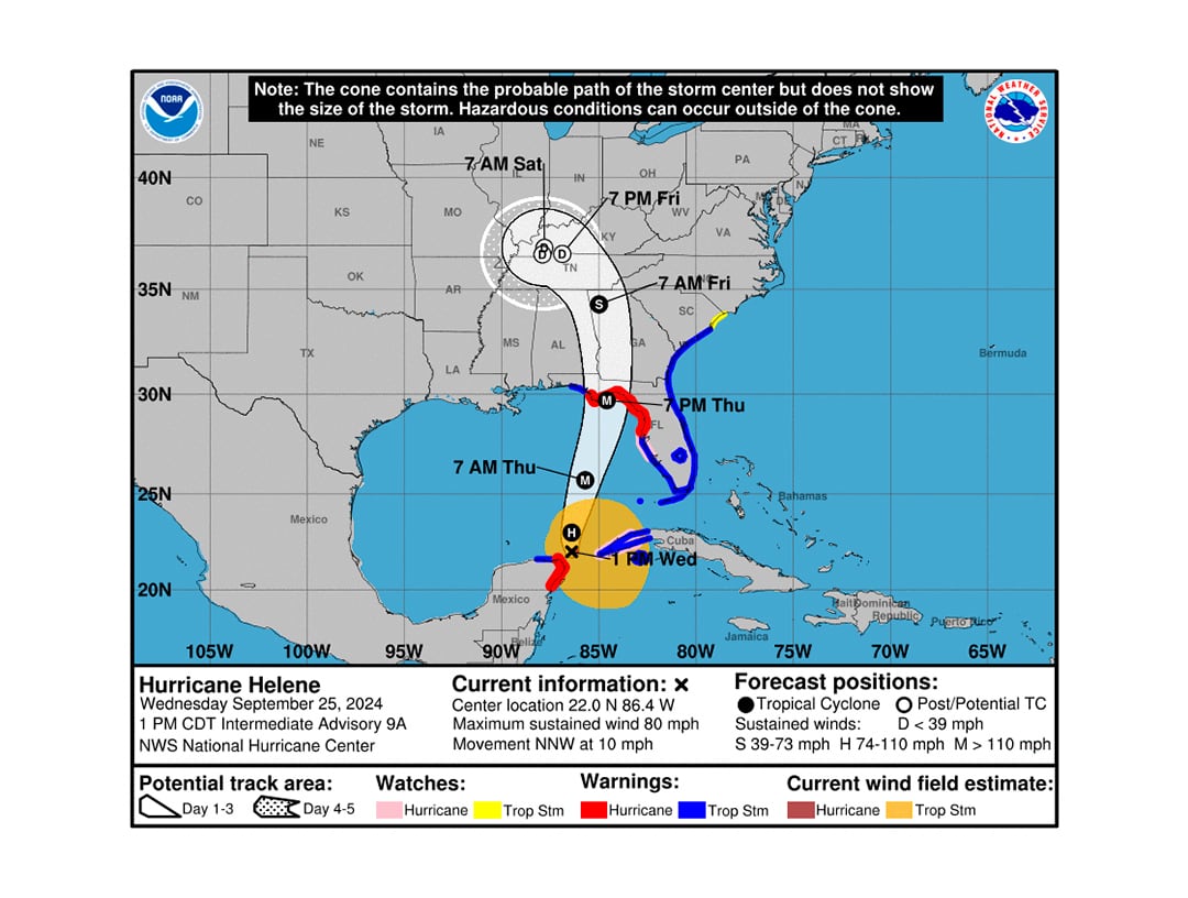 Mapa NHC 25 Septiembre