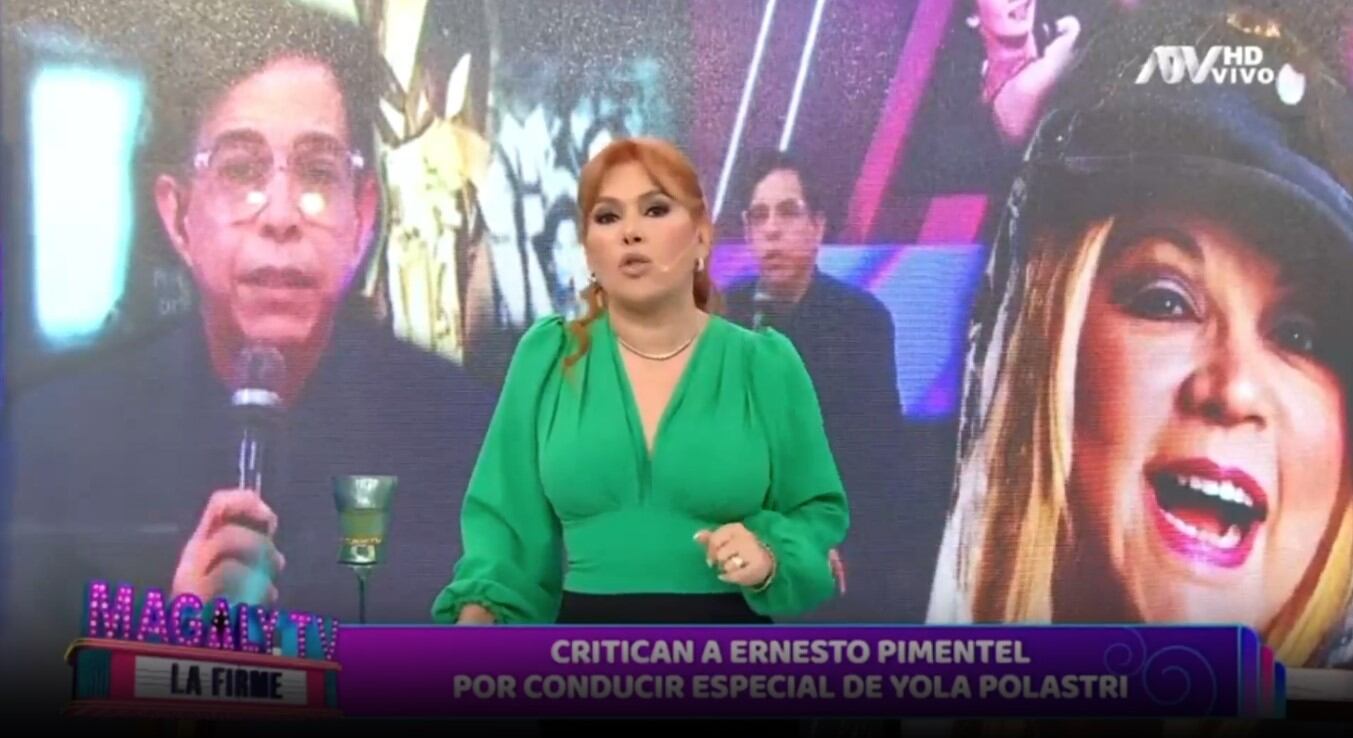 Magaly Medina cuestiona homenaje a Yola Polastri con Ernesto Pimentel: “Hubieran puesto figuras más limpias”. (Captura: Magaly TV La Firme)