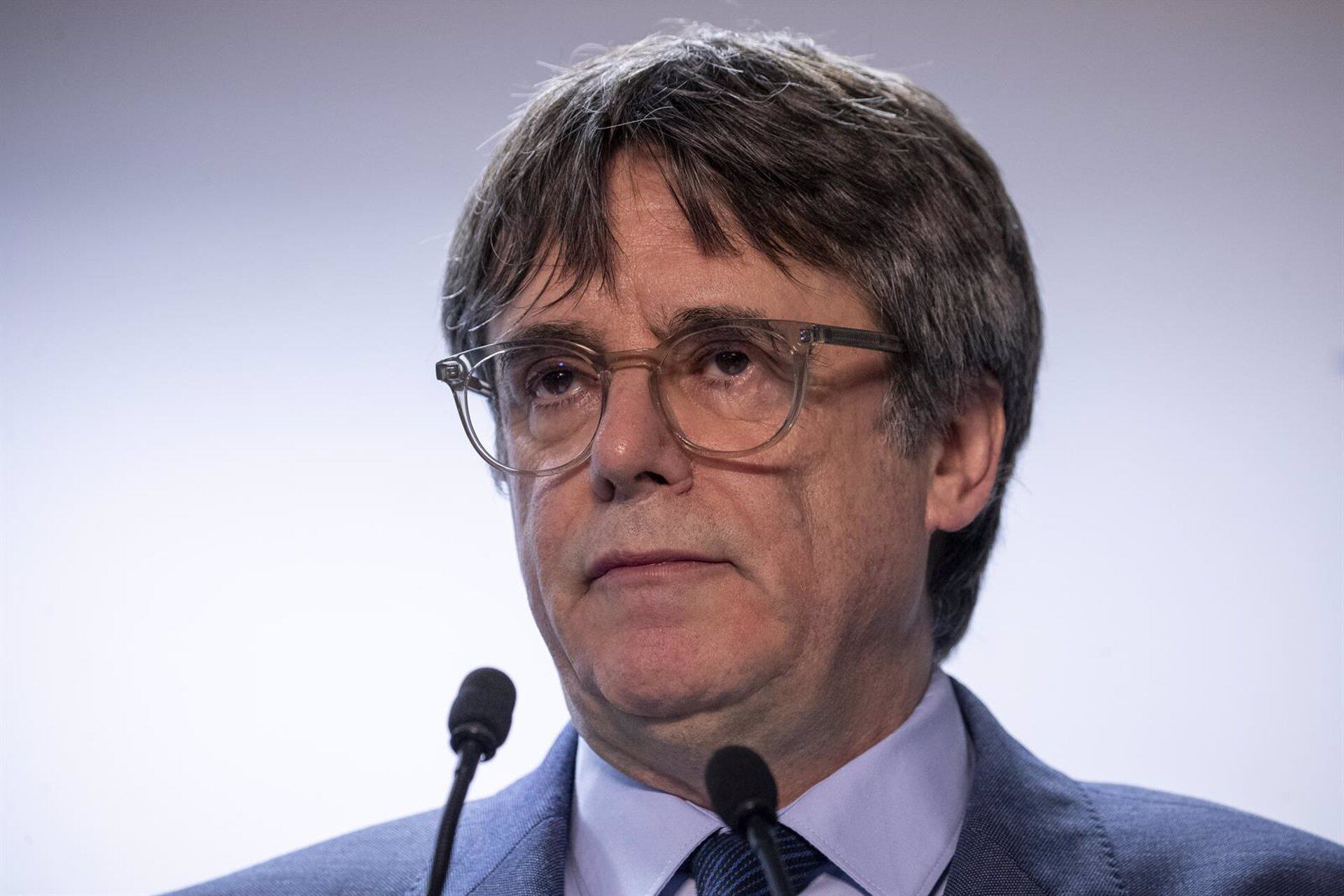 El expresidente de la Generalitat y eurodiputado de Junts, Carles Puigdemont, en el Parlamento Europeo, a 9 de noviembre de 2023, en Bruselas. (Europa Press)
