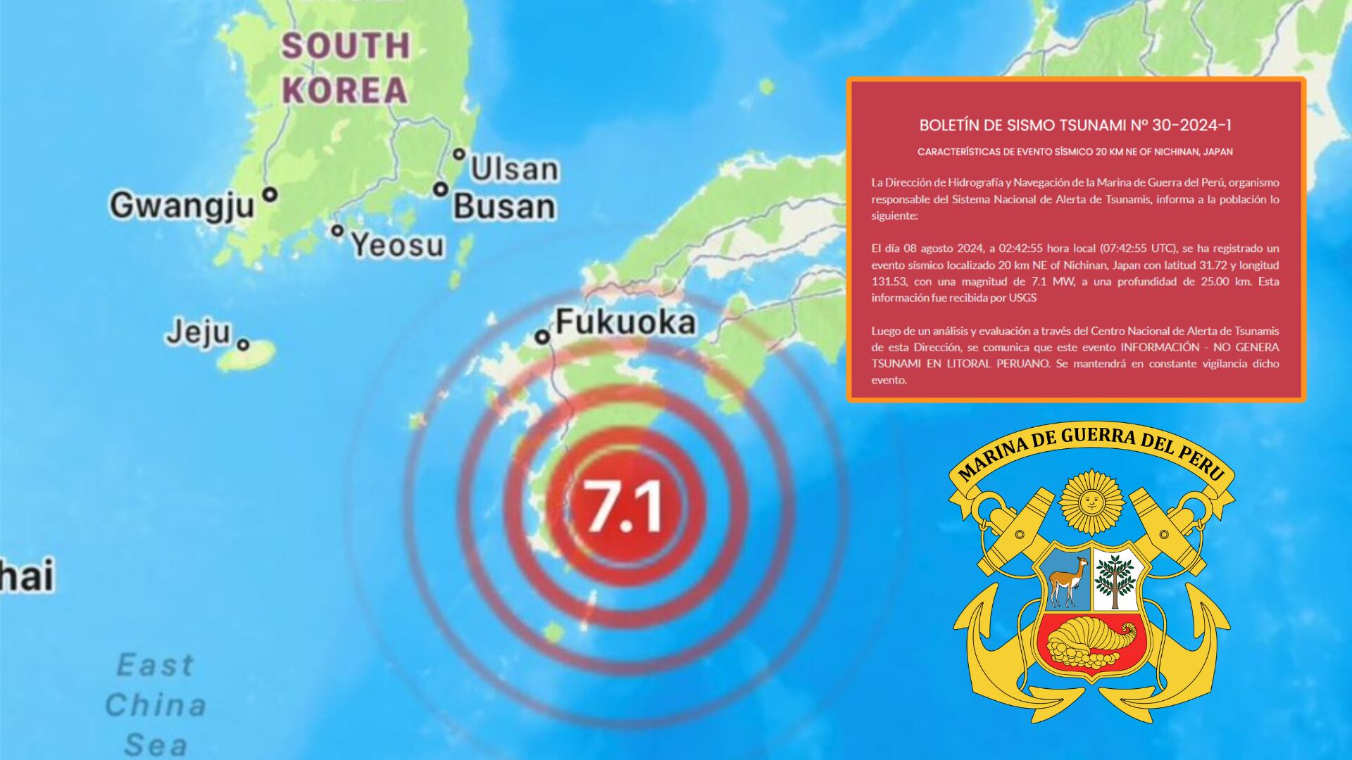 Esto dijo sobre Tsunami, la Marina de Guerra del Perú, tras terremoto de Japón. (Composición: Infobae)