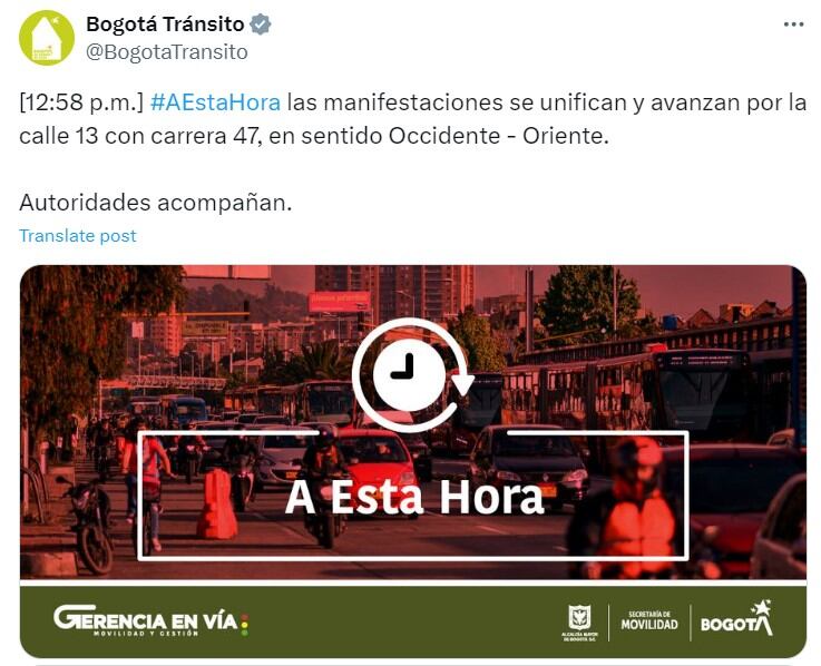 Movilizaciones en Bogotá