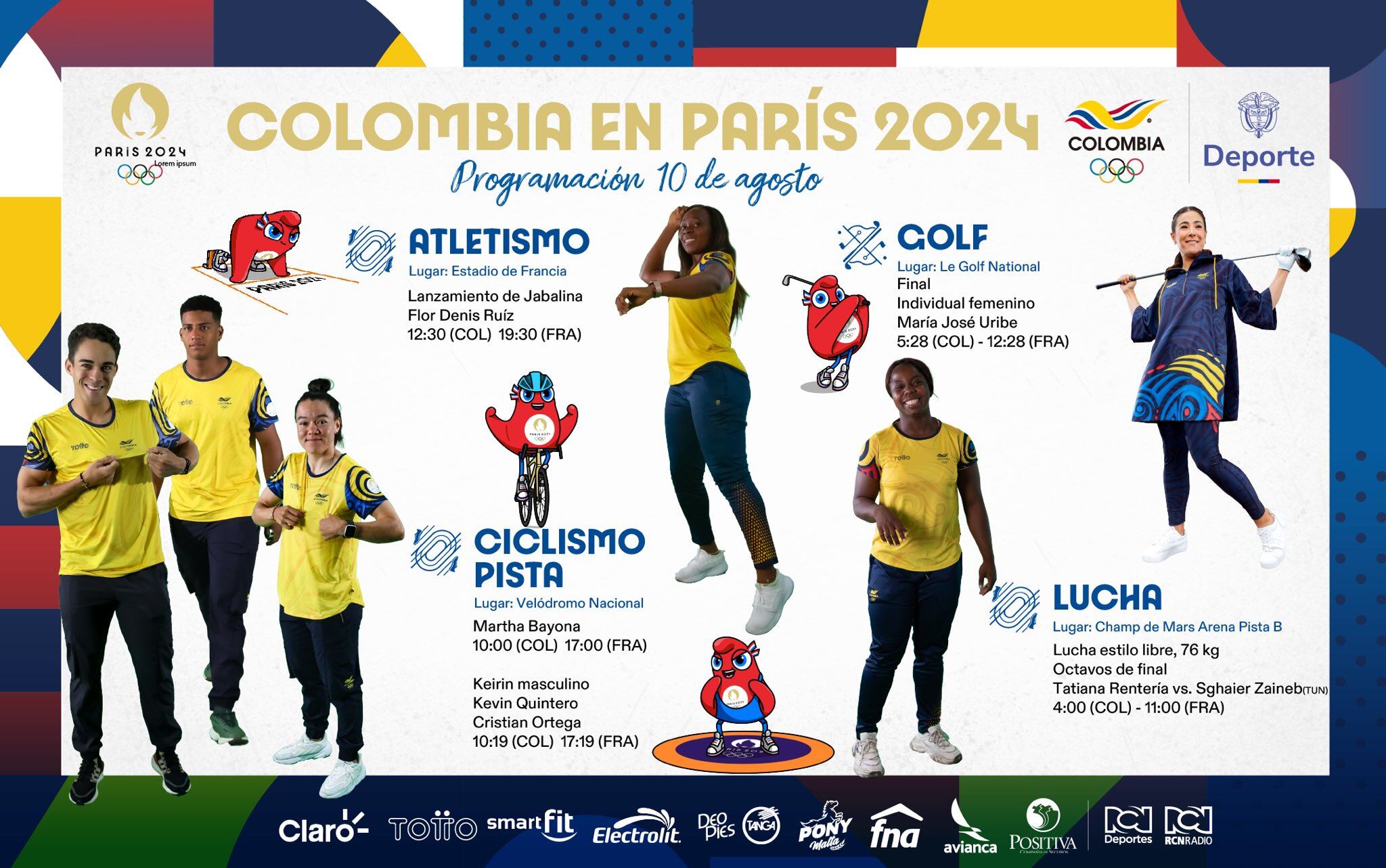 Último día de participación en los JJOO París 2024 | Crédito: Cuenta de X del Comité Olímpico Colombiano