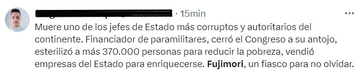 Usuarios de las redes sociales reaccionan a muerte de Alberto Fujimori.