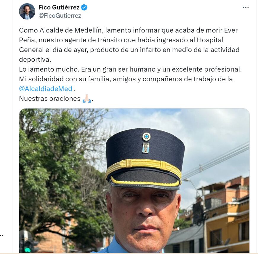 Federico Gutiérrez confirmó muerte de Ever Peña