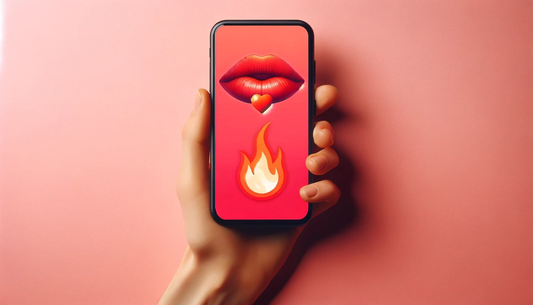 Una persona utiliza una app de citas, en la pantalla se ven emojis que simbolizan dicho uso - (Imagen Ilustrativa Infobae)