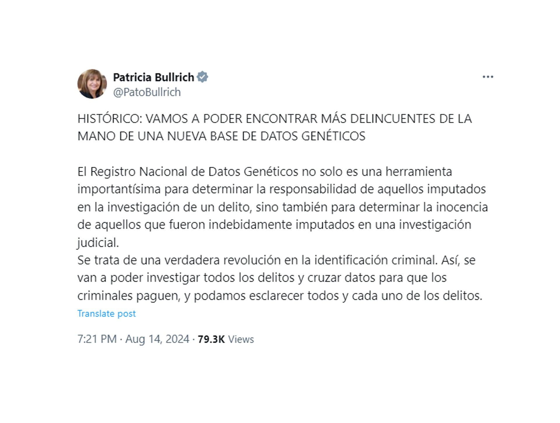 tuit patricia bullrich