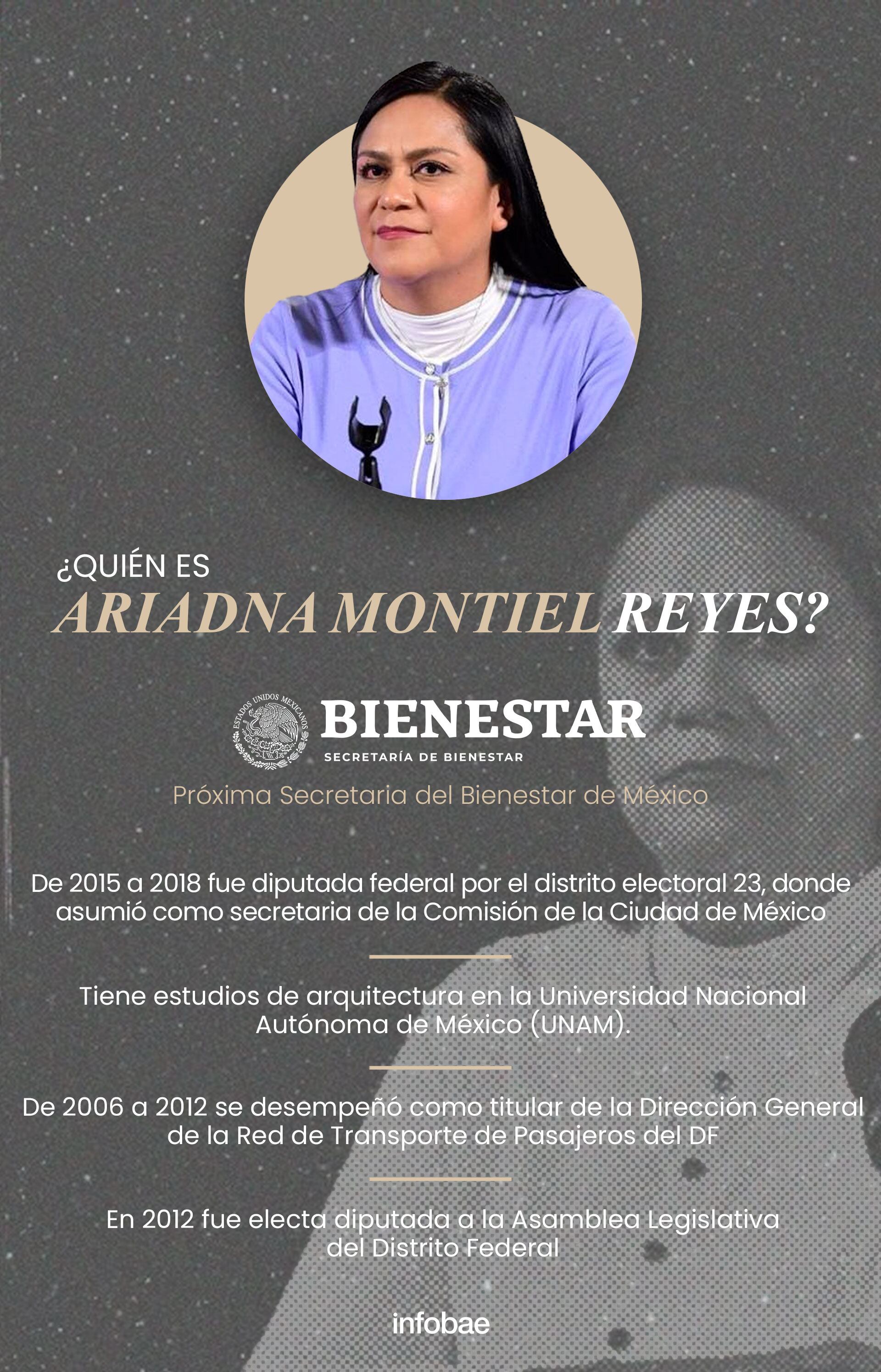 Perfil de la secretaria de Bienestar, Ariadna Montiel Reyes.