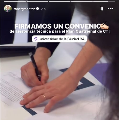 Roberto García Moritán se mostró con la alianza que lo une a Pampita, pese a que ella se lo quitó (Instagram)