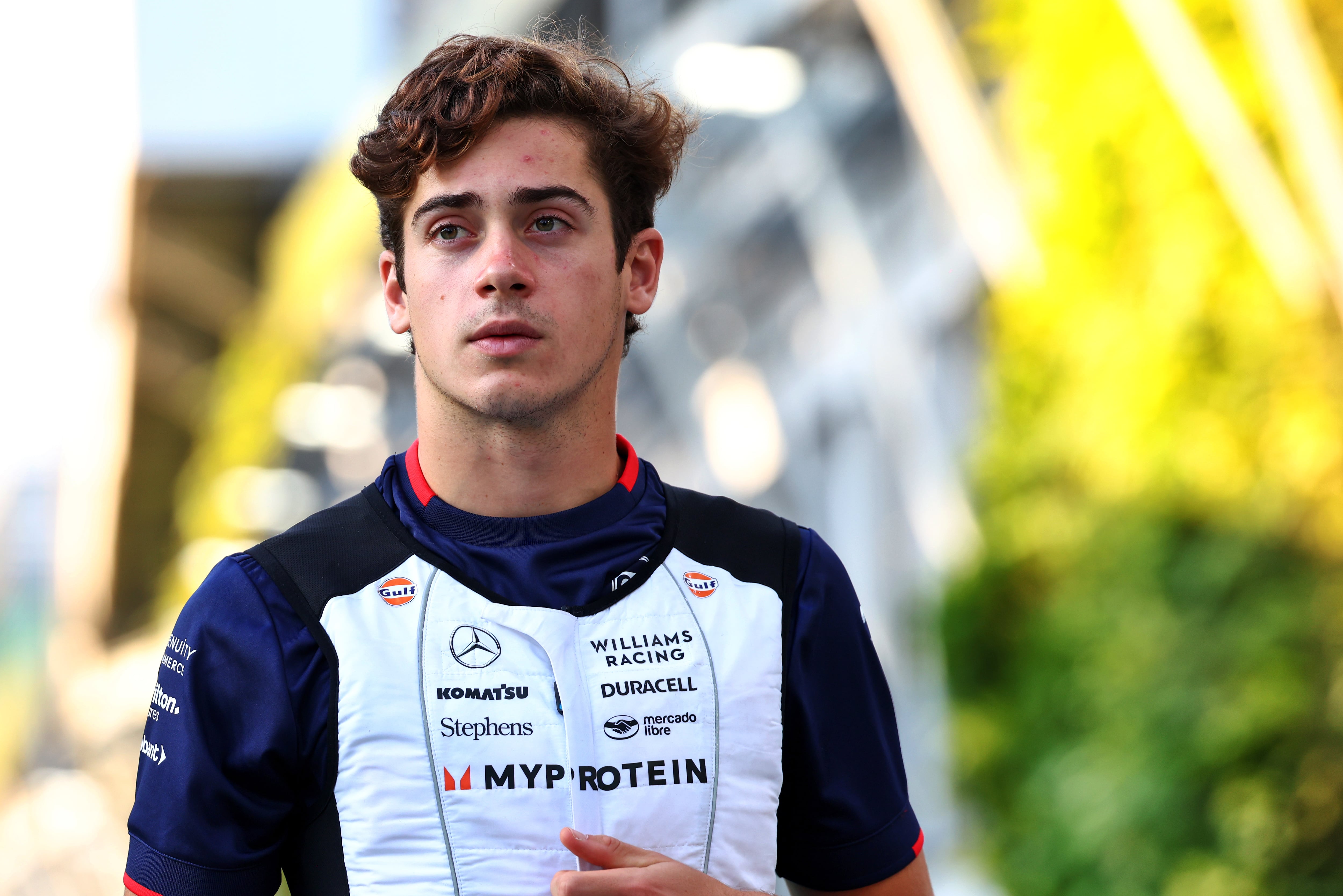 Franco Colapinto en los boxes de Singapur (Prensa Williams Racing)