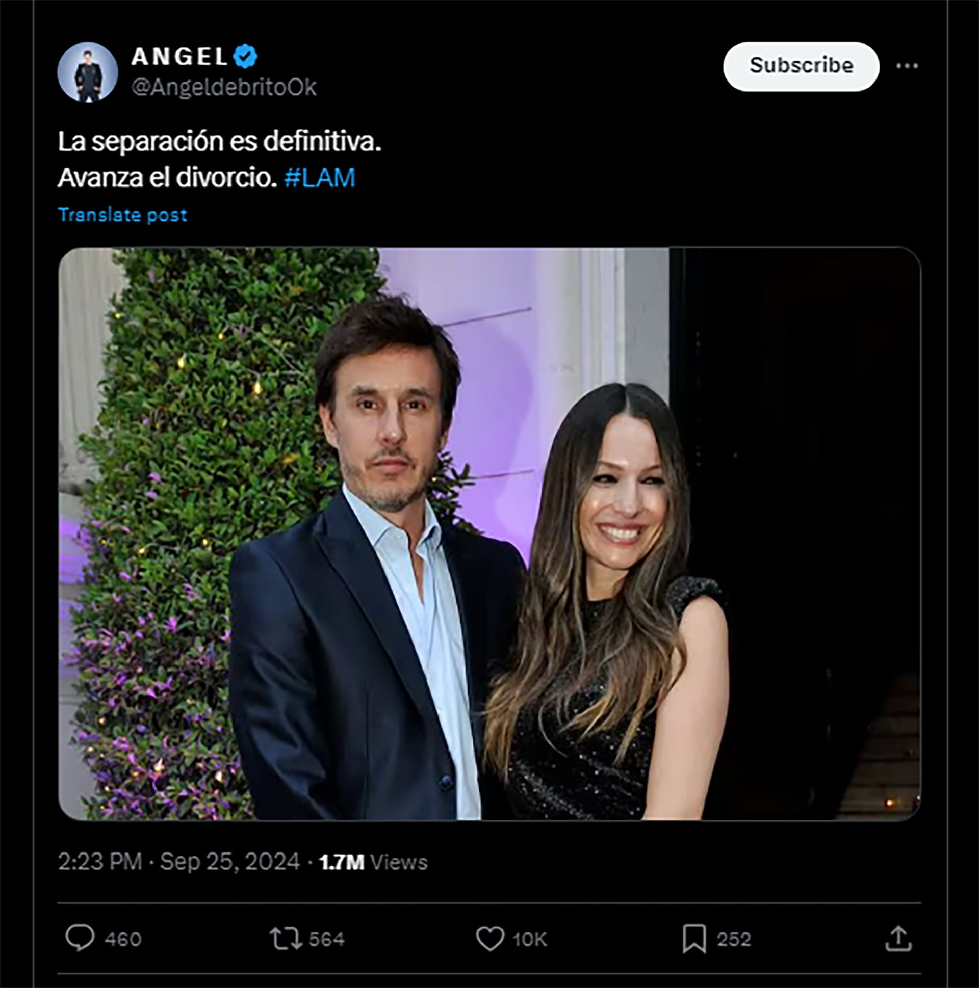 Ángel de Brito Divorcio Pampita y Roberto G. Moritán