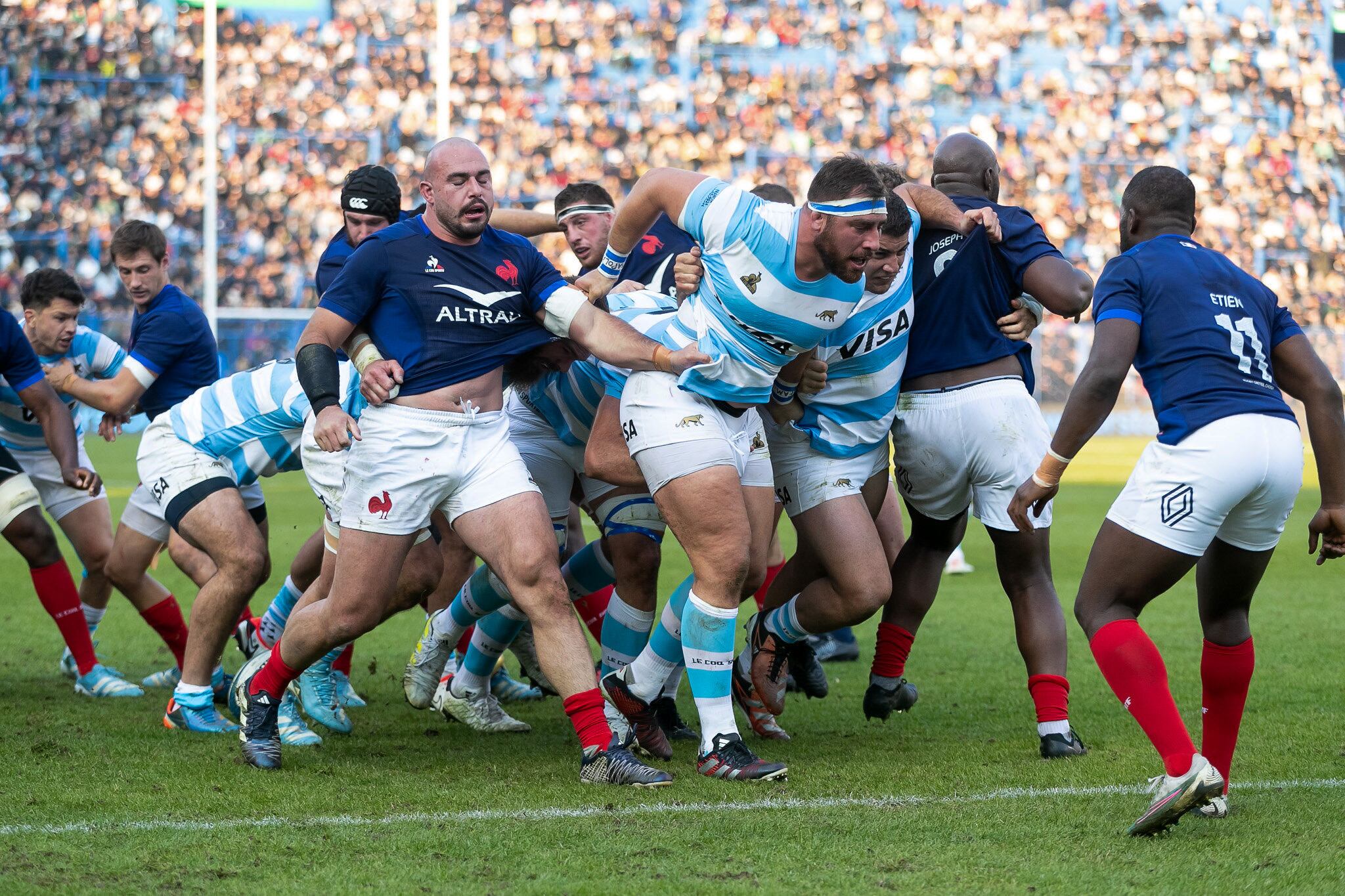 Los Pumas en el último encuentro frente a Francia (EFE/Unión Argentina De Rugby)
