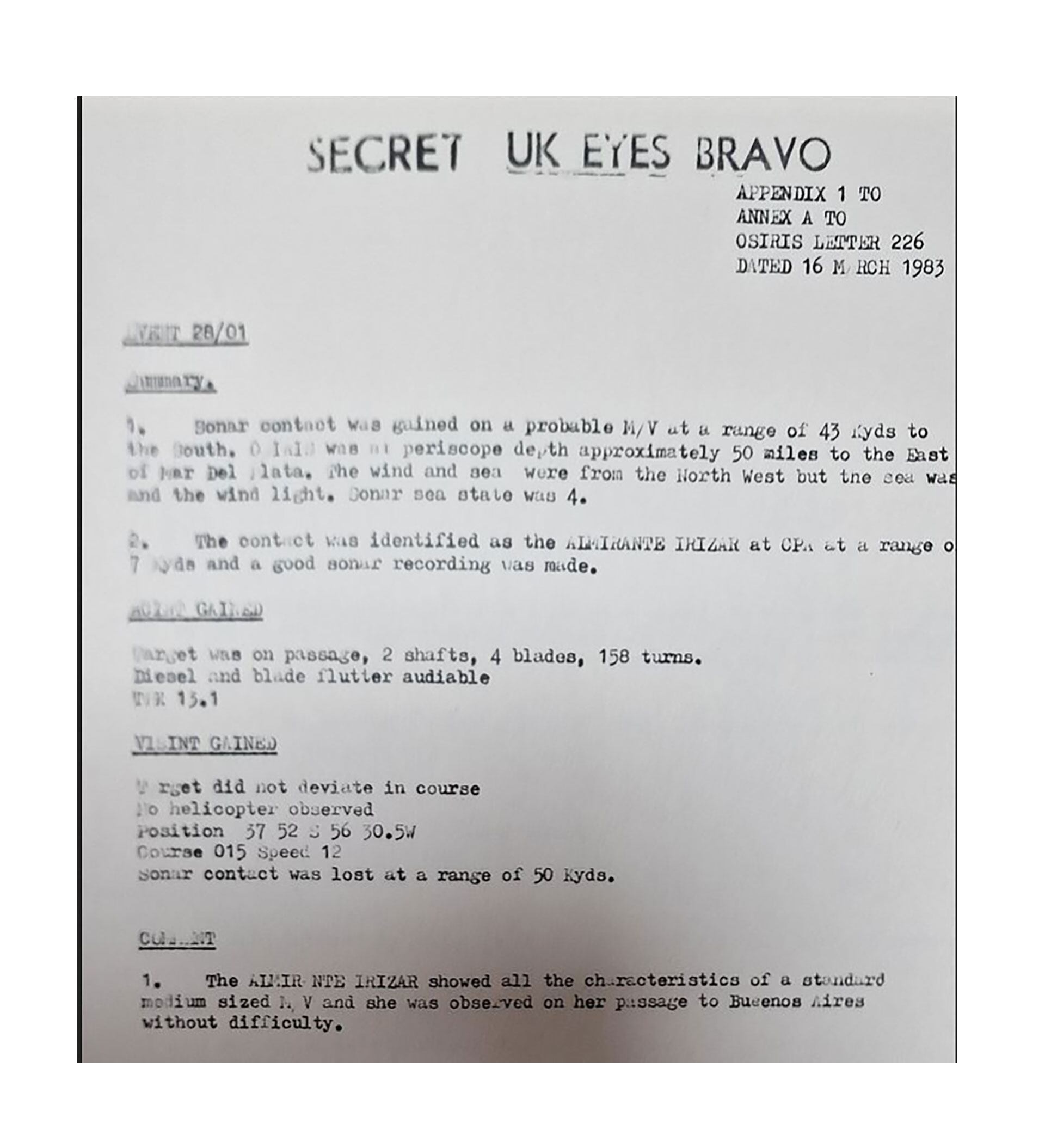 Espionaje ingles después de Malvinas