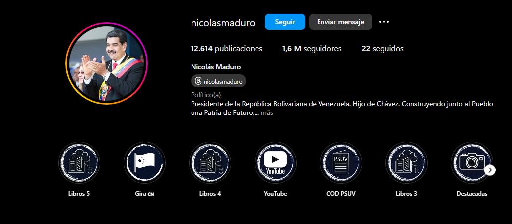 El mandatario venezolano no tiene cuentas verificadas desde que las creó en 2013. (Infobae)