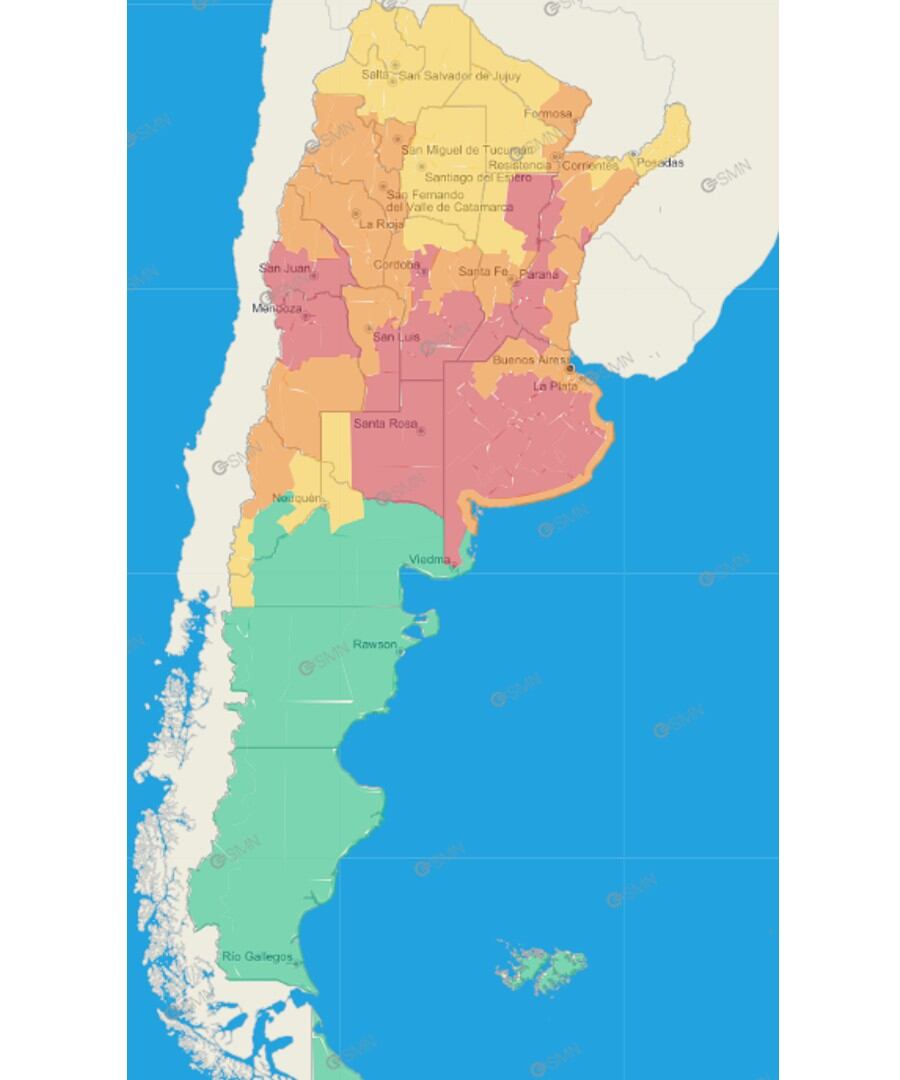 Alertas SMN Miercoles 10/07