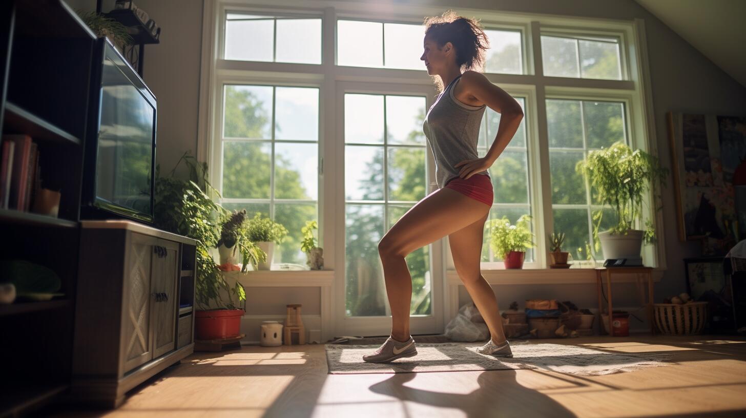 Esfuerzo en casa: La imagen muestra el compromiso de una persona en su hogar, abrazando un estilo de vida activo con fitness, yoga y ejercicio. Dedicación hacia el cuidado personal y la promoción de una vida saludable. (Imagen Ilustrativa Infobae)