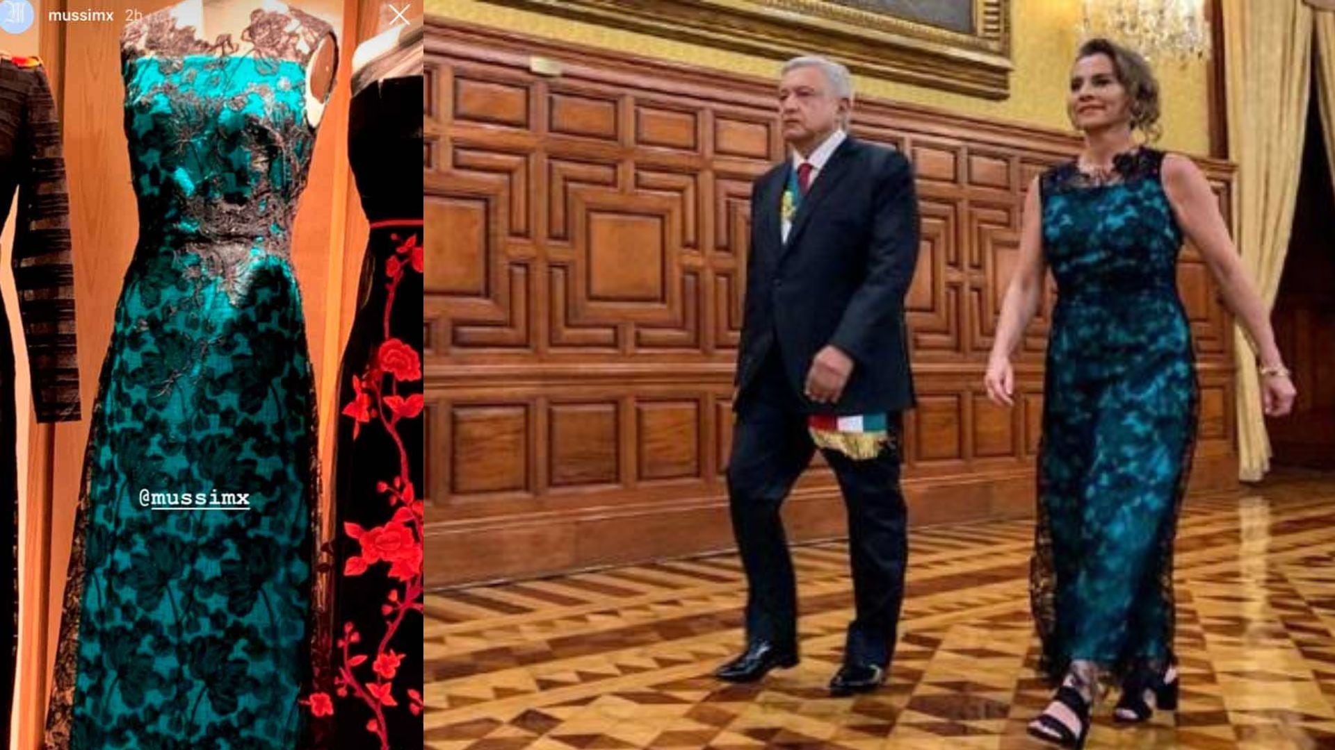 Vestido de Beatriz en el primer Grito de Independencia en el 2019. (Captura de pantalla)