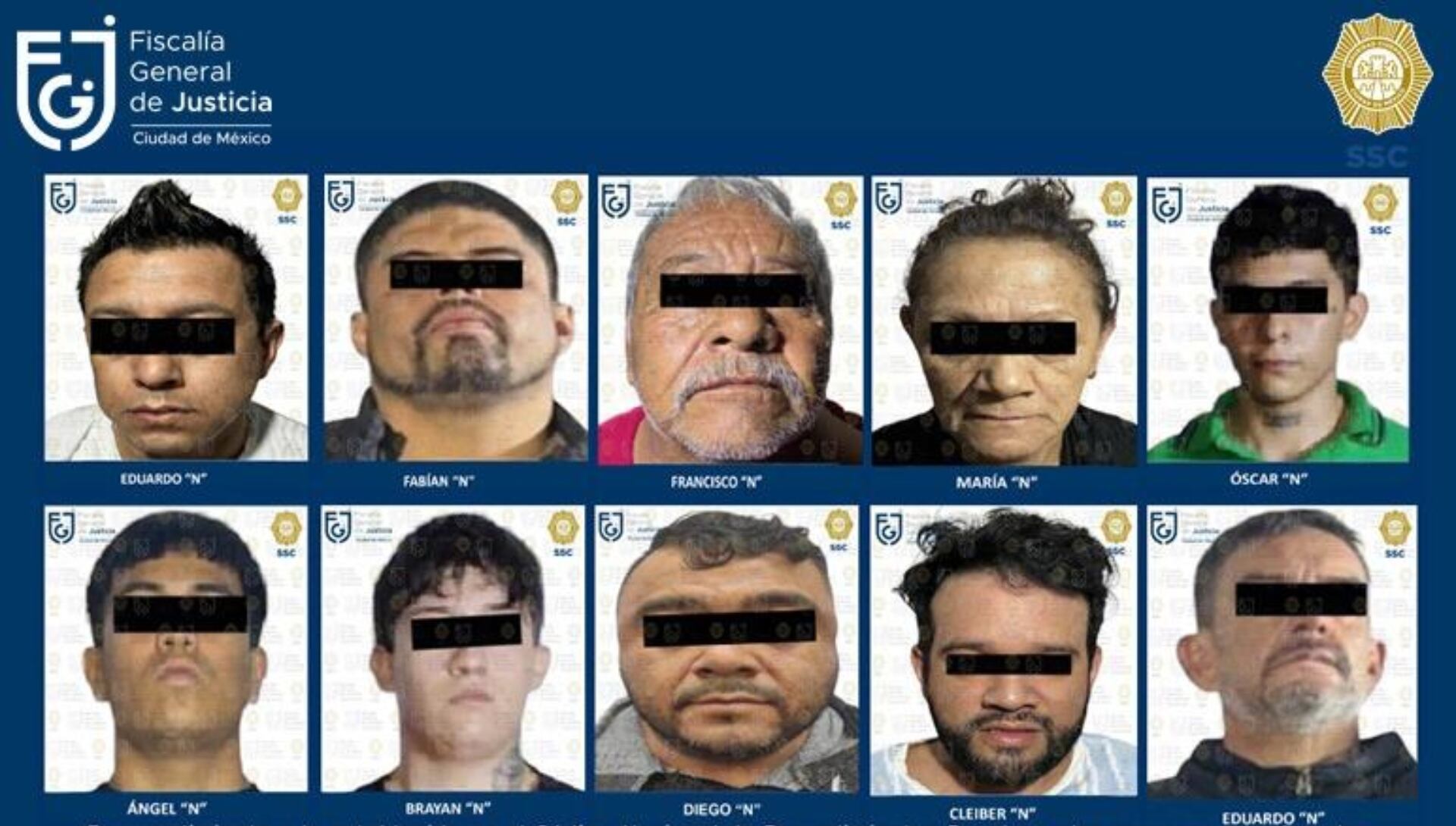 Las autoridades detuvieron a varios miembros del grupo criminal en distintas inspecciones. (Fiscalía General de Justicia de la Ciudad de México)