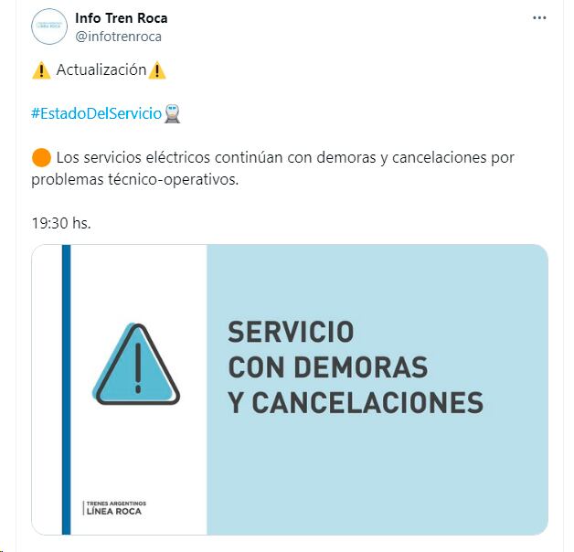 Actualización servicios tren Roca