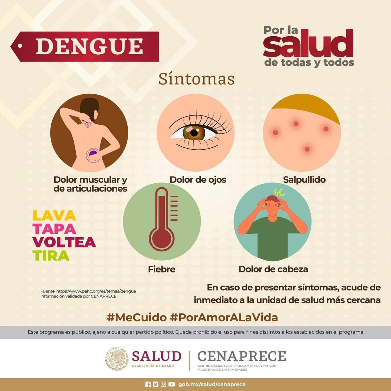 Síntomas del dengue (Facebook/@ComunicacionSocialGuerrero)