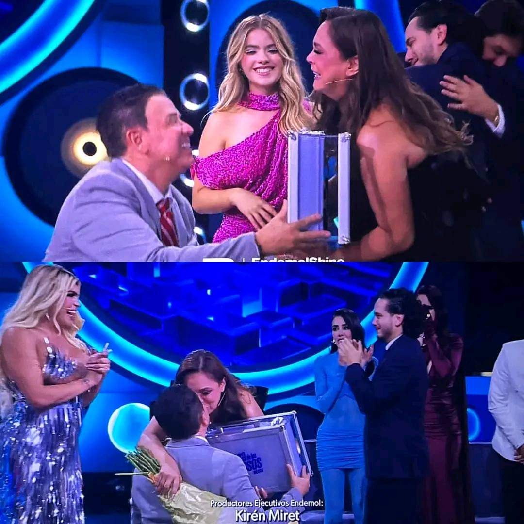 Mario Bezares entregó el premio a su esposa Brenda. (Captura de pantalla)