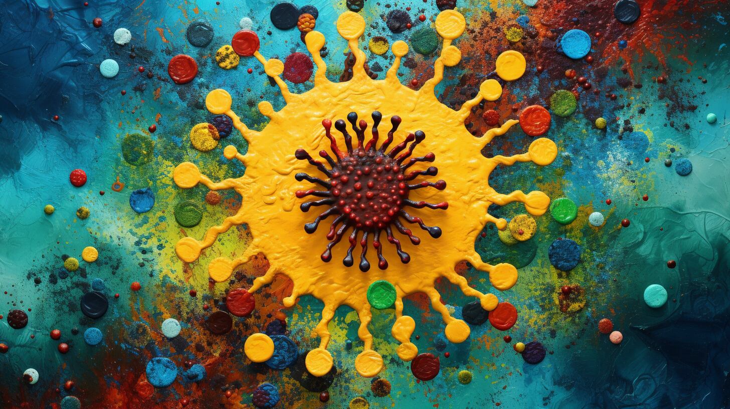 Imagen estilo pintura abstracta, collage de células de coronavirus, covid-19, pandemia, virus, enfermedad, sars, salud, medicina, cuidado, vías respiratorias, neumonología, pulmones (Imagen Ilustrativa Infobae)