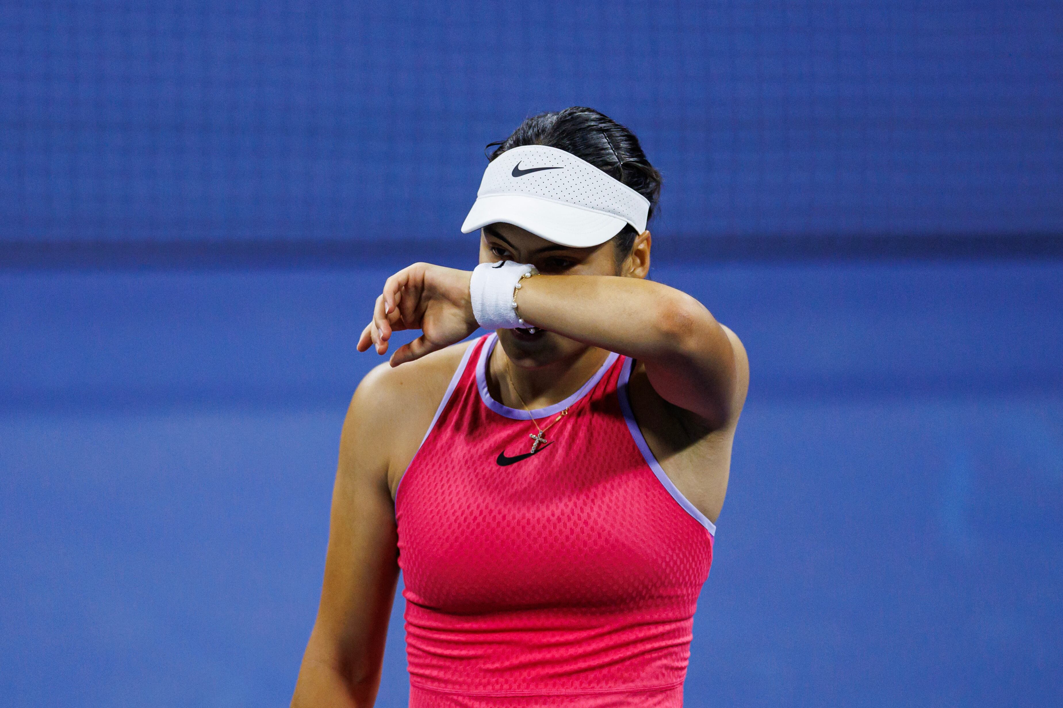 Raducanu cayó en la primera ronda del US Open (Mike Frey-USA TODAY Sports)