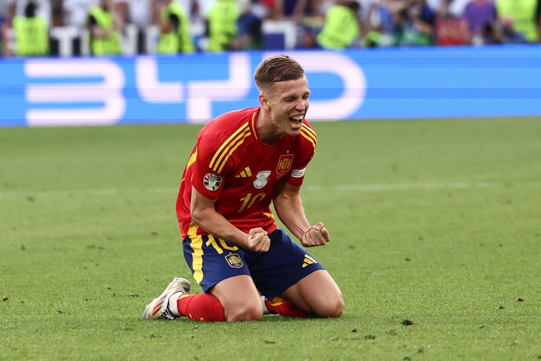 El jugador de la selección española tras marcar el primer gol ante Alemania (EFE/EPA/ANNA SZILAGYI)
