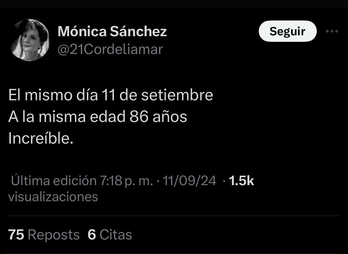 Mensaje de Mónica Sánchez.