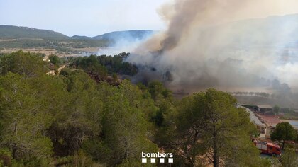 Un incendio en Tarragona obliga a evacuar a 1.500 campistas y a suspender el AVE