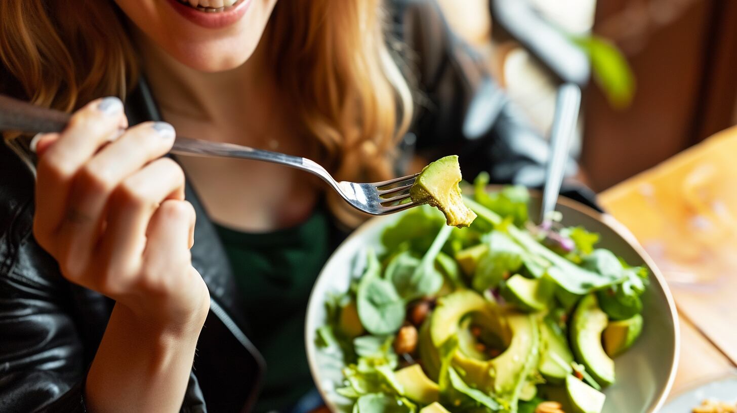 una persona come un plato de ensalada de palta - (Imagen Ilustrativa Infobae)