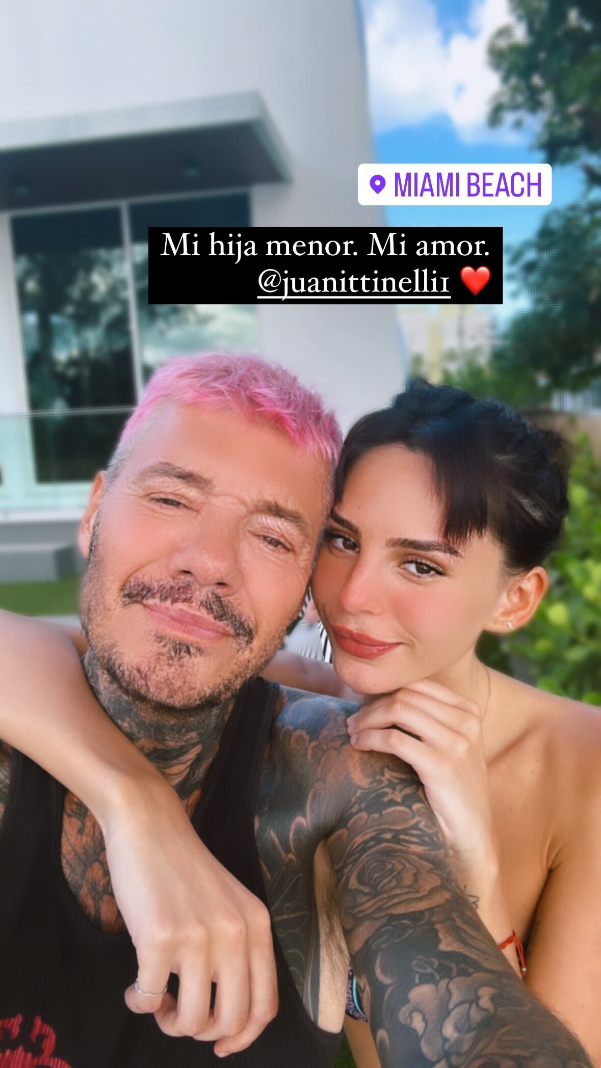 Marcelo Tinelli se luce con su hija  Juanita Tinelli en Miami  para la Copa América 2024.- Instagram.