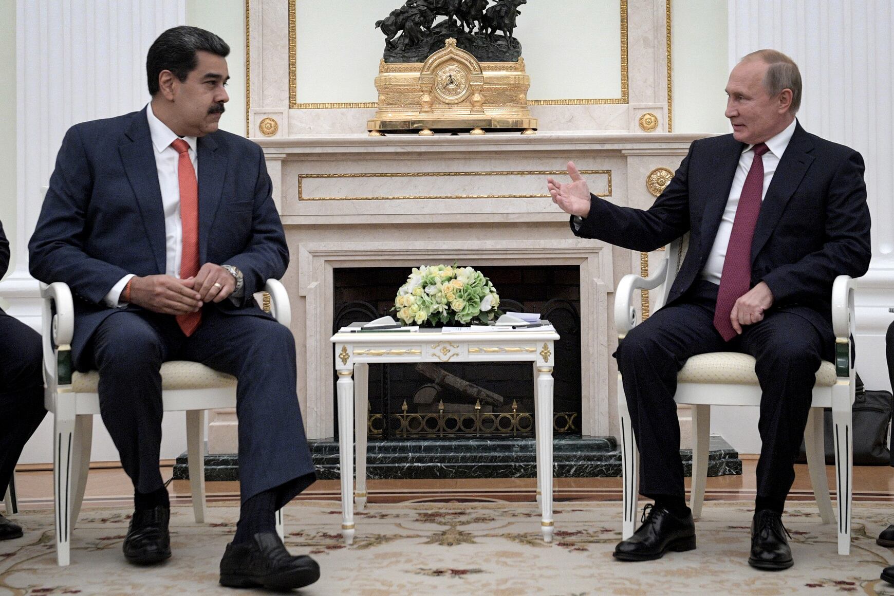 Maduro y Putin durante un encuentro en 2019 (Kremlin/dpa)
