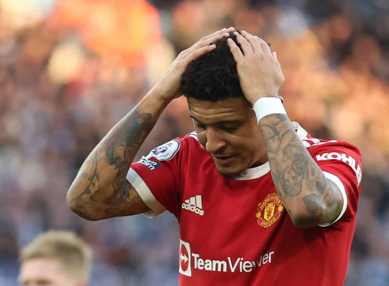 Jadon Sancho y el Manchester United rompen lazos en redes tras su traspaso al Chelsea (REUTERS)