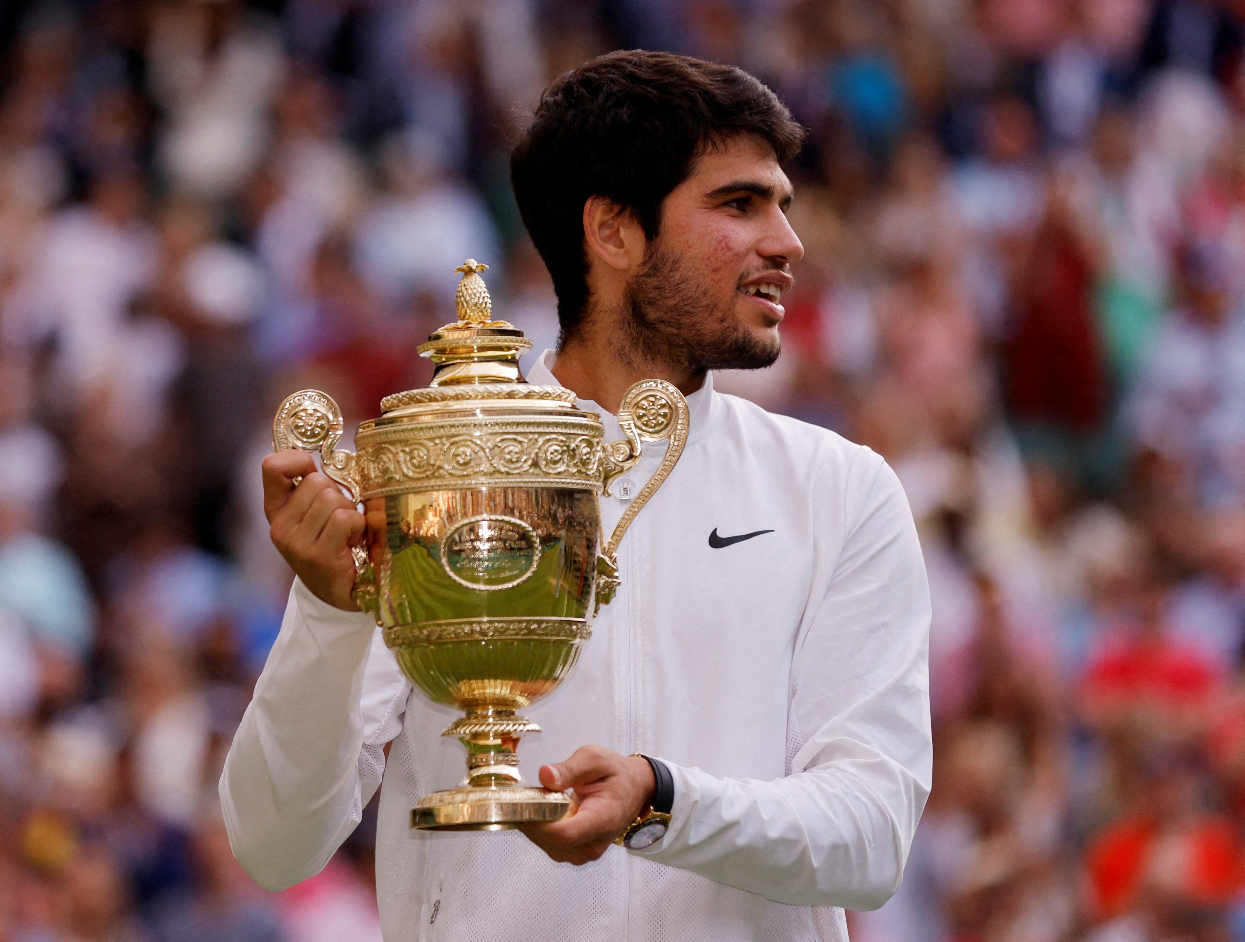 Carlos Alcaraz es el campeón defensor: en 2023 venció a Novak Djokovic en la final (REUTERS/Andrew Couldridge/File Photo)