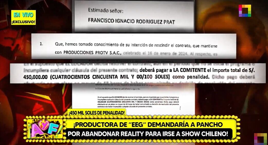 Pancho Rodríguez recibe carta notarial de Esto es Guerra.