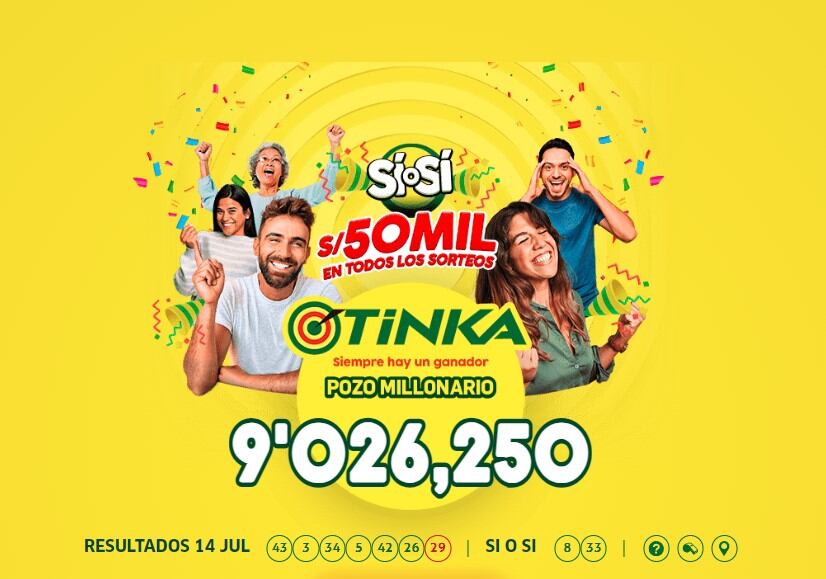 La Tinka: video del último sorteo y la jugada ganadora del domingo 14 de julio de 2024