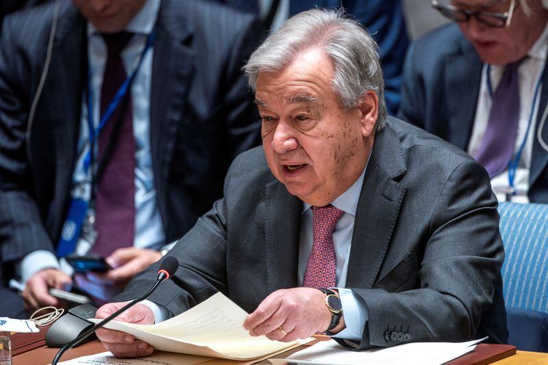 Foto de archivo del secretario general de la ONU, Antonio Guterres, en una reunión del Consejo de Seguridad (REUTERS/Eduardo Munoz)