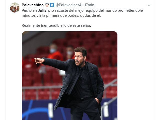 memes cambio simeone julián álvarez