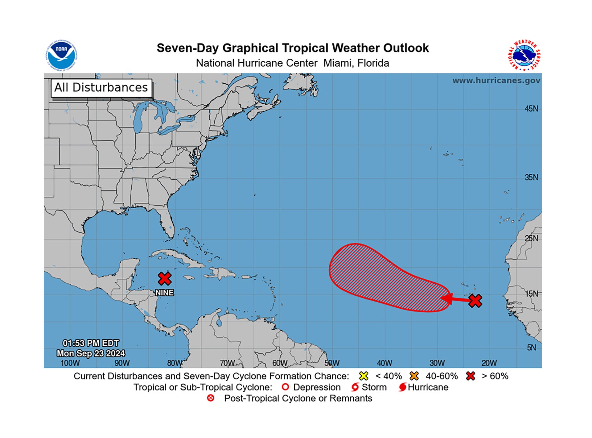 Mapa NHC 13 septiembre