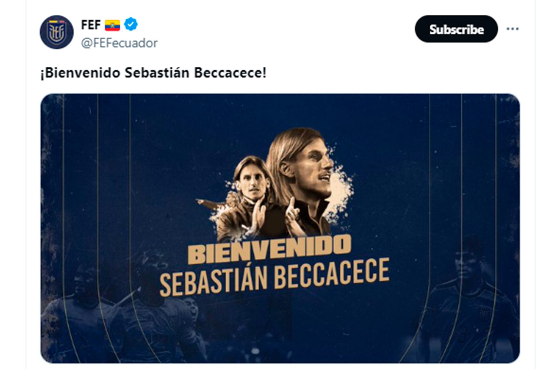 Sebastián Beccacece nuevo técnico de Ecuador