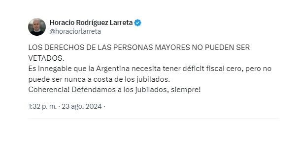 Tuit de Larreta