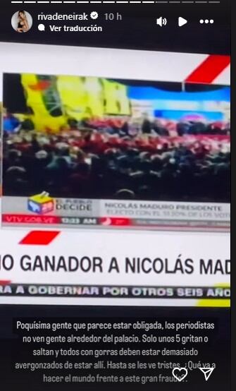 Korina Rivadeneira explota ante triunfo de Nicolás Maduro en Venezuela.