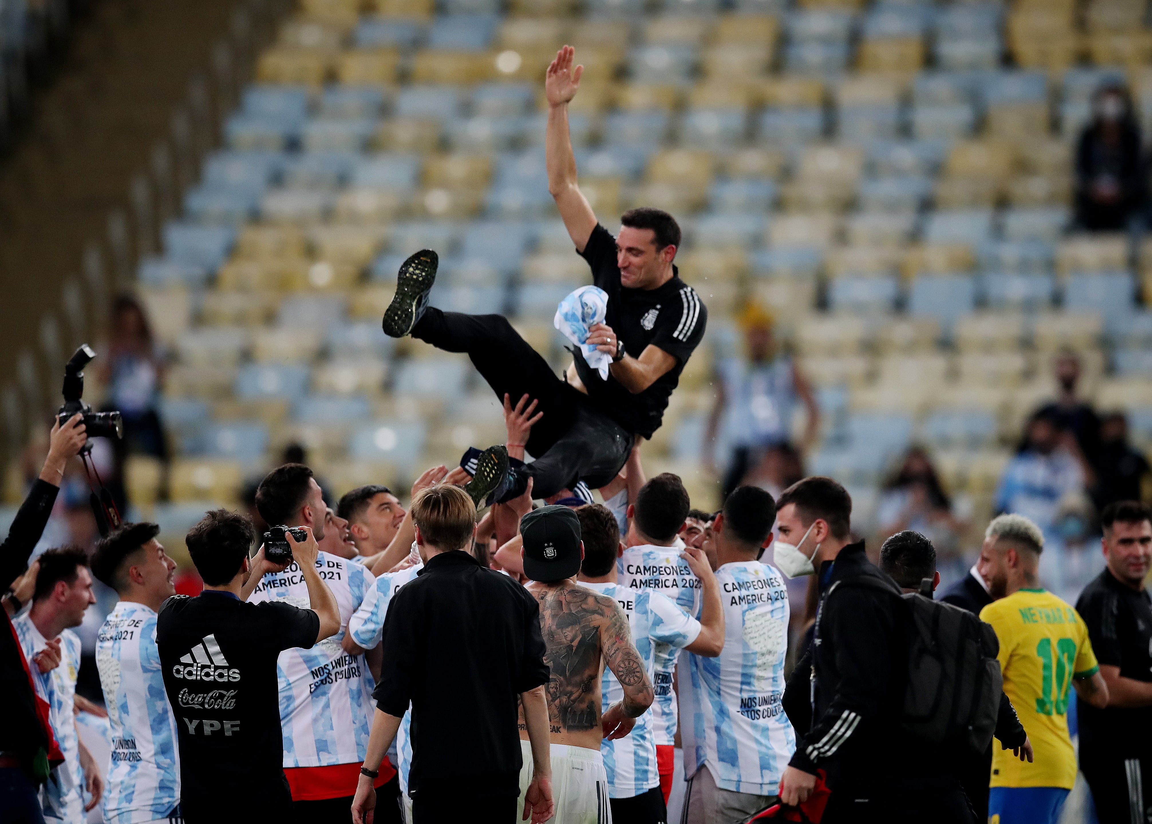 Lionel Scaloni logró su segunda Copa América como entrenador (REUTERS/Ricardo Moraes)