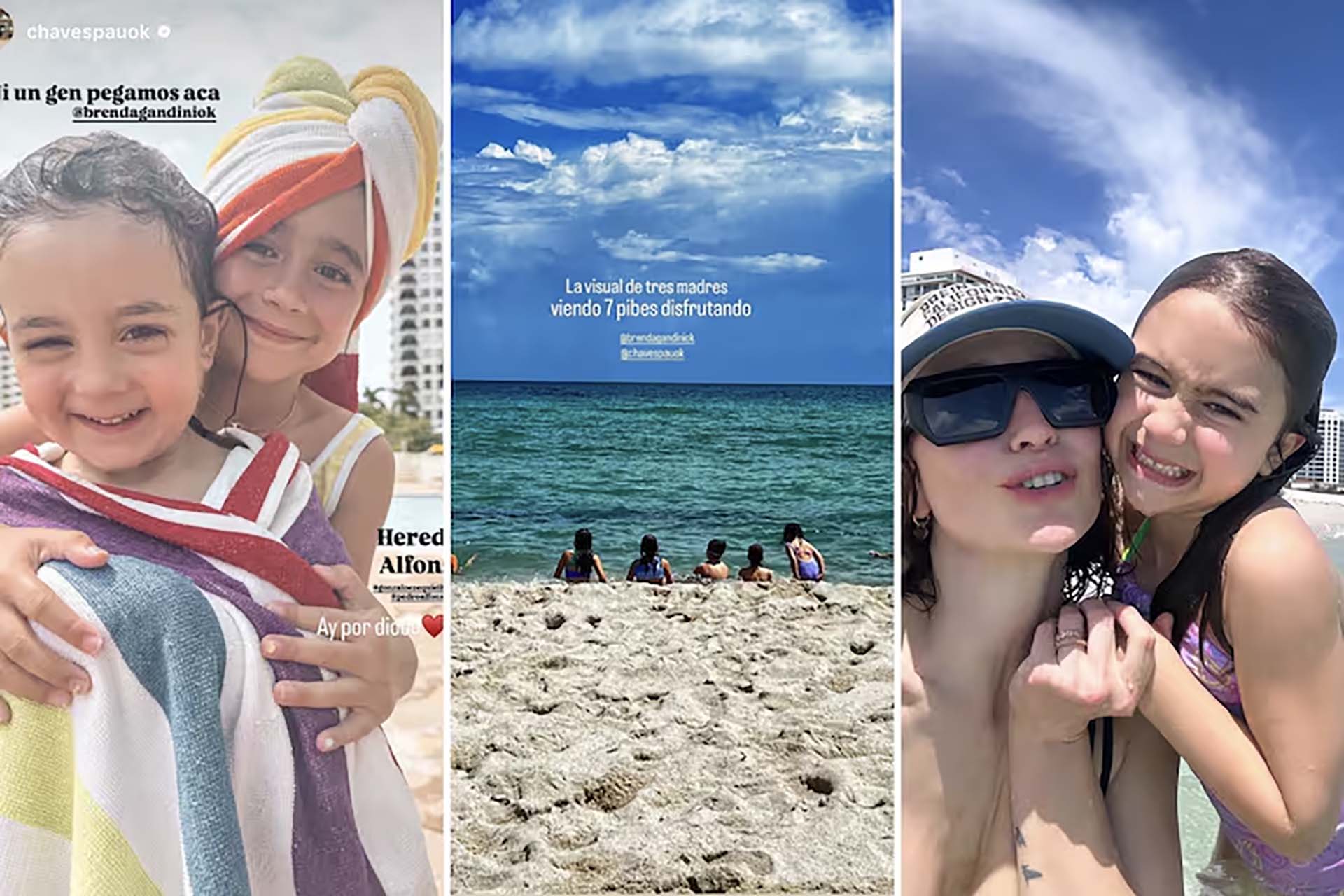 Las vacaciones de Brenda Gandini con las familias de Paula Chaves y Sabrina Rojas en Miami