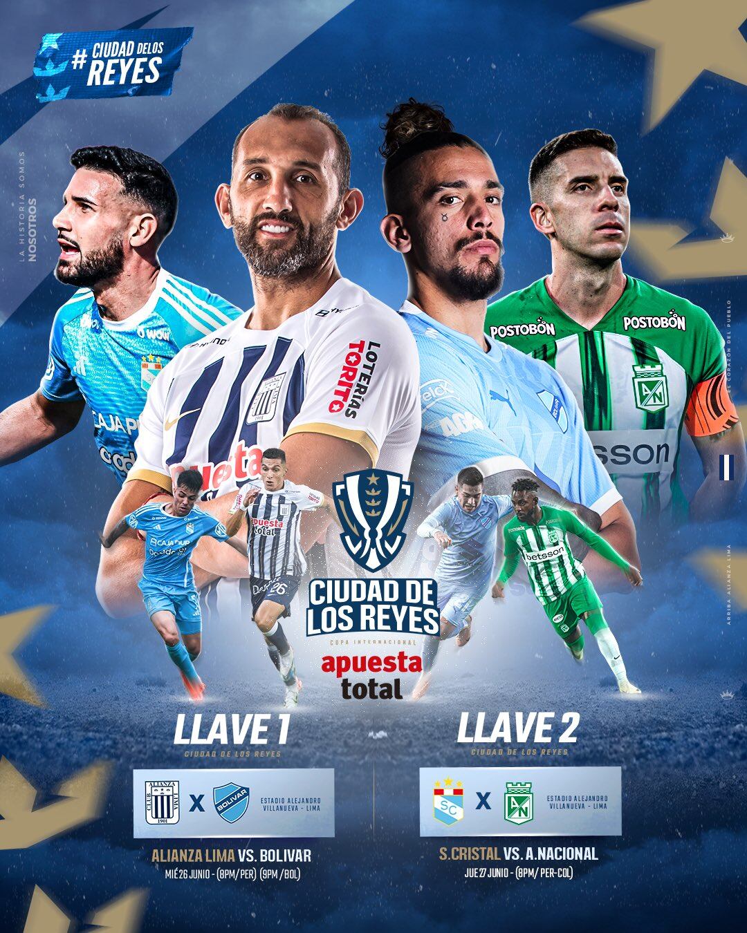 Alianza Lima, Sporting Cristal, Bolívar y Atlético Nacional participarán de la Copa Ciudad de los Reyes.